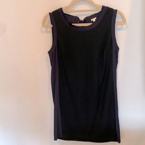 JCrew black wool dress with Blue trim size 2